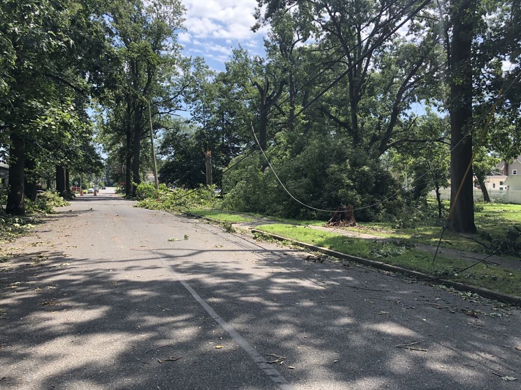 Tropical Storm Isaias aftermath in Hammonton